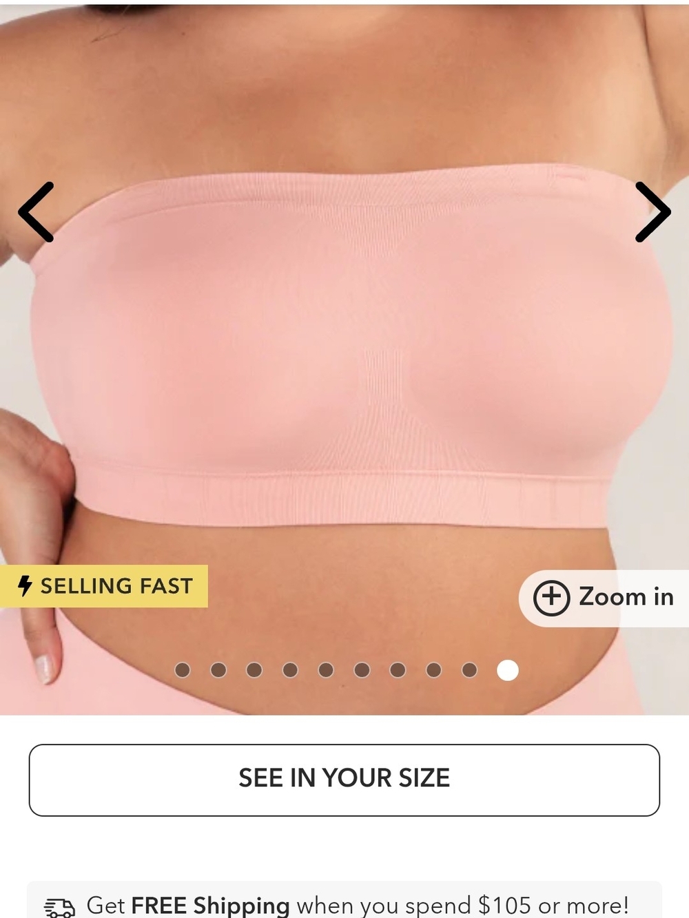 Shapermint Seamless Strapless Bandeau Bra - Pink